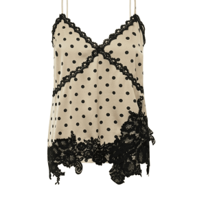 DAGNY GO JO TOP – LATTE BLACK DOTS