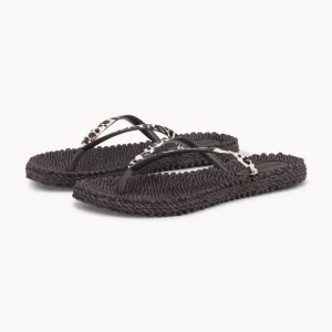 Flip Flops With Print - Brown Panthera Print