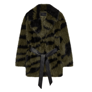 PLUSHY JACKET – DARK OLIVE/BLACK