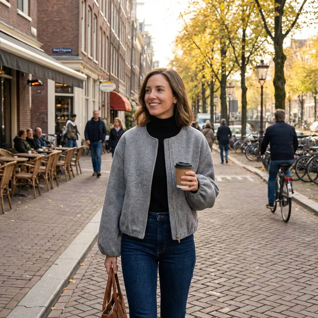 Nova Dame Quiltet Jakke – Fleece Jakke Lynlås Cropped Jakke Blød Komfort - Billede 2